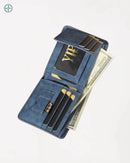 Carteira de Couro Vintage Azul | Rest Money™