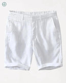 Bermuda 100% Linho Branco Masculina | Rest Money™