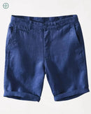 Bermuda 100% Linho Azul Masculina | Rest Money™