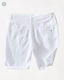 Bermuda 100% Linho Branco Masculina | Rest Money™