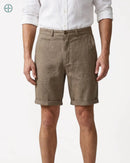 Bermuda 100% Linho Marrom Masculina | Rest Money™