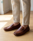 Mocassim Driver Cognac Old Money | Rest Money™