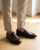 Mocassim Penny Loafer em Couro Liso | Rest Money™