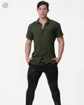 Camisa 100% Viscolinho Masculina Manga Curta | Rest Money™